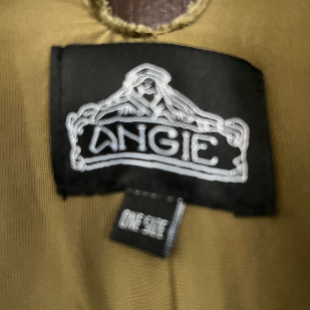 Angie Gold and Brown Velvet Burnout Floral Wrap - Picture 4 of 4